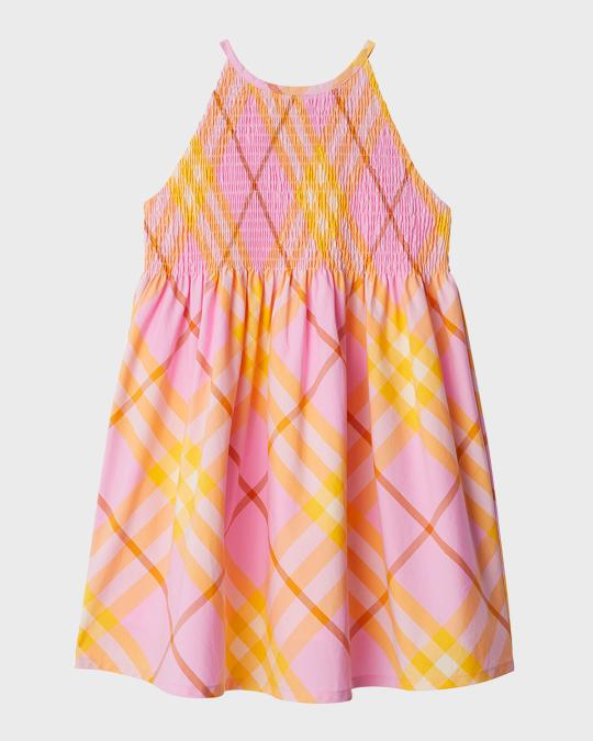 burberry halter dress Girl's Elsie Check-Print Dress, Size 6M-2 women's pattern