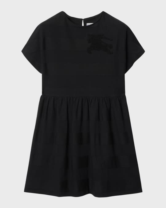 Burberry Girl's Rhonda Jersey Dress W/ Equestrian Knight Design, Size 3-14  | Neiman Marcus