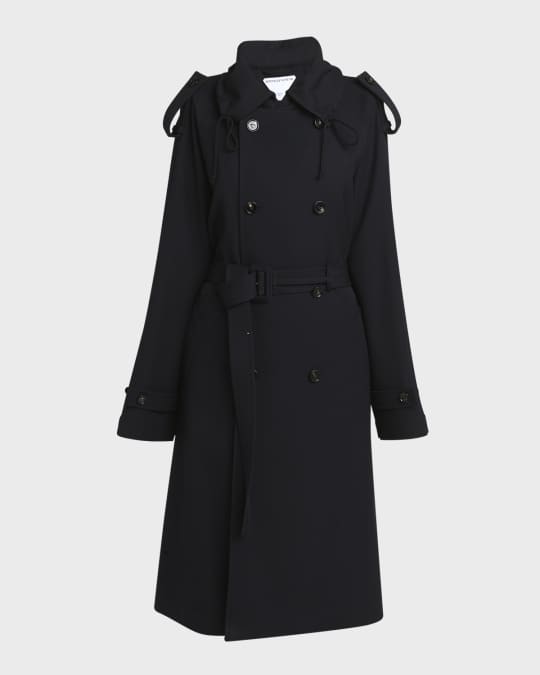 【関税＆送料込み】Bottega Veneta Gabardine Trench Coat BOTTEGA VENETA Cape-effect cotton-gabardine trench coat