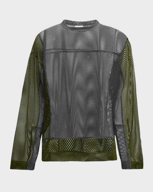 Dries Van Noten Men's Henland Bicolor Mesh T-Shirt | Neiman