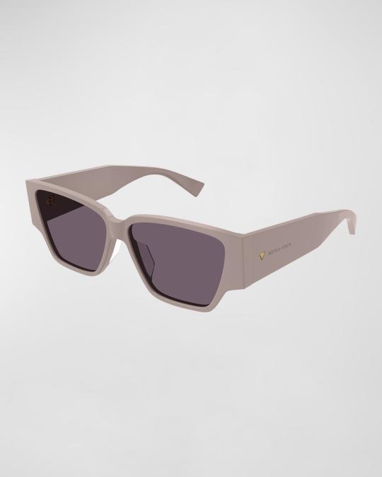 Bottega Veneta Logo Pink Acetate Butterfly Sunglasses  display picture 2