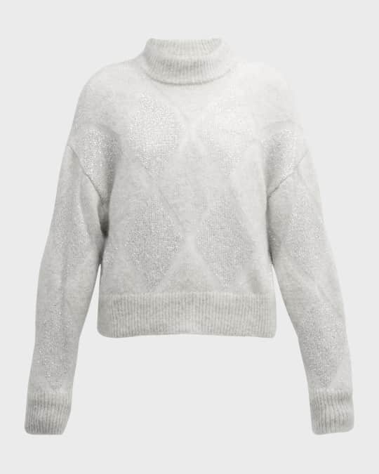 Mohair Wool Argyle Knit Turtleneck