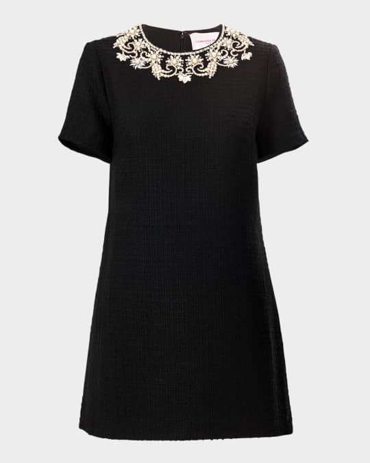 carolina herrera sequin mini dress Carolina Herrera Flower Sequined Sleeveless Mini Dress