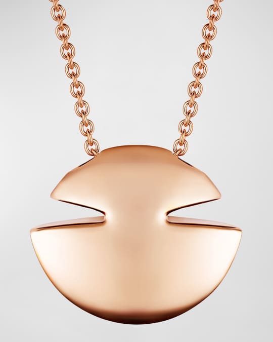 18K Rose Gold Cabochon Pendant Necklace