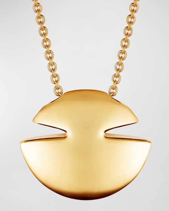 BVLGARI 18K Yellow Gold Cabochon Pendant Necklace Neiman Marcus