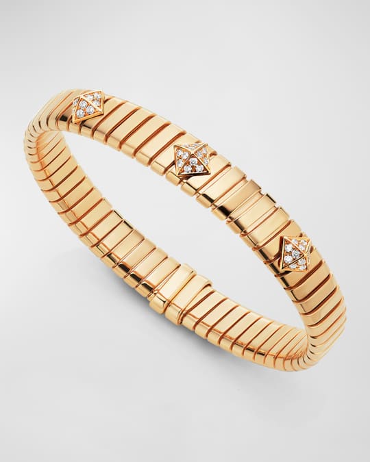 18K Yellow Gold Tubogas Diamond Bracelet