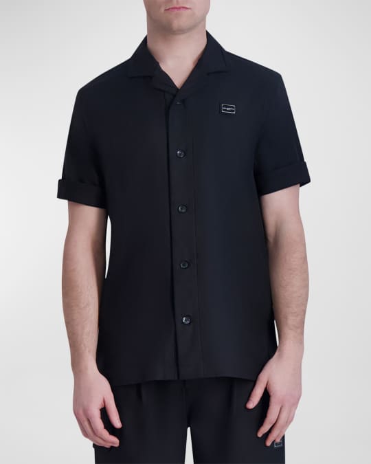 Men's Camp Shirt with Logo Plaque