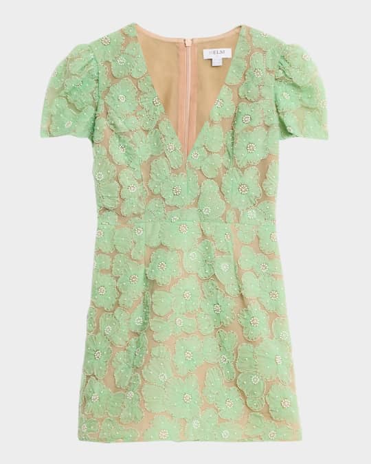 Ada Beaded Floral Mini Dress