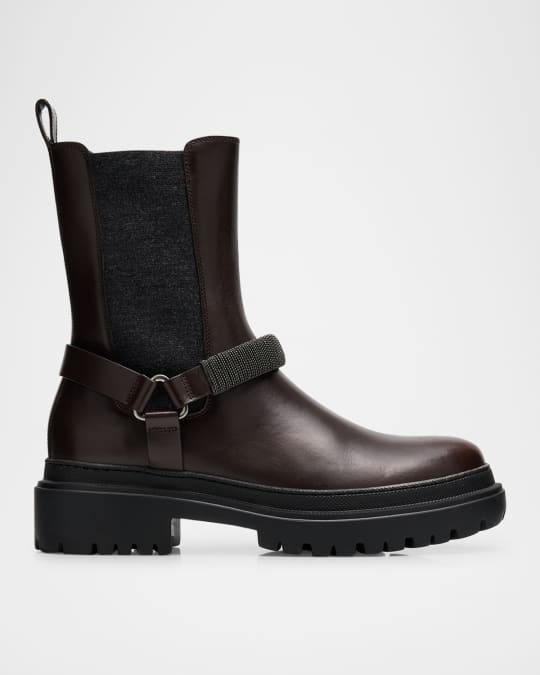 ショートブーツ・ブーティ BRUNELLO CUCINELLI Monile ankle boots (MZSFG3121 C8769) Brunello Cucinelli Monili Moto Lug Sole Ankle Boots | Neiman
