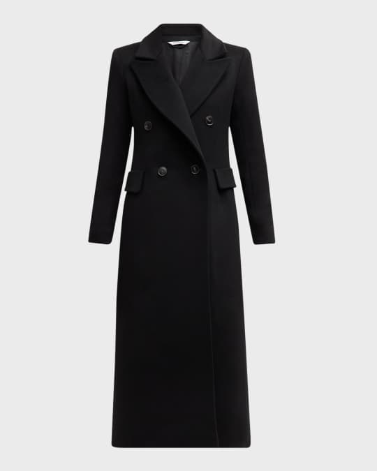 Isla Double-Breasted Long Cashmere Coat 