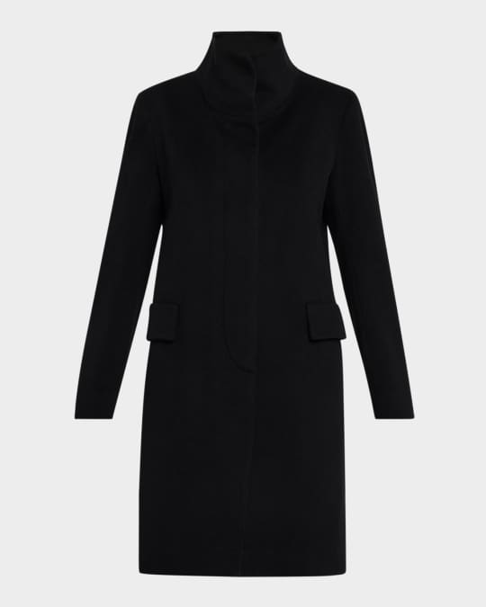 Fleurette Neo Funnel-Neck Short Wool Coat Neiman Marcus