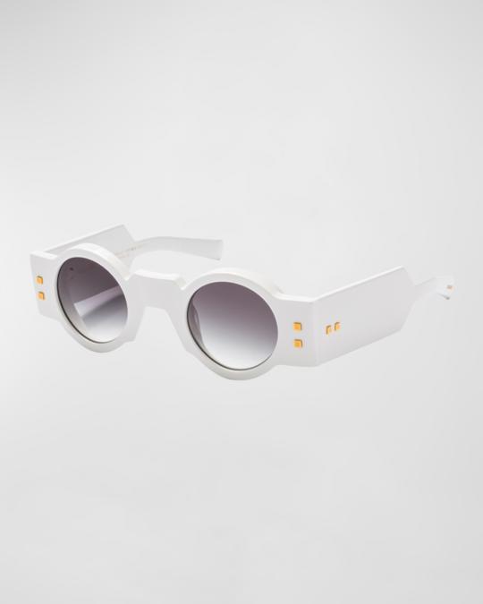 Balmain Monochrome Round Sunglasses Balmain | Accessories | Balmain Paris Luxury Round  main image 2