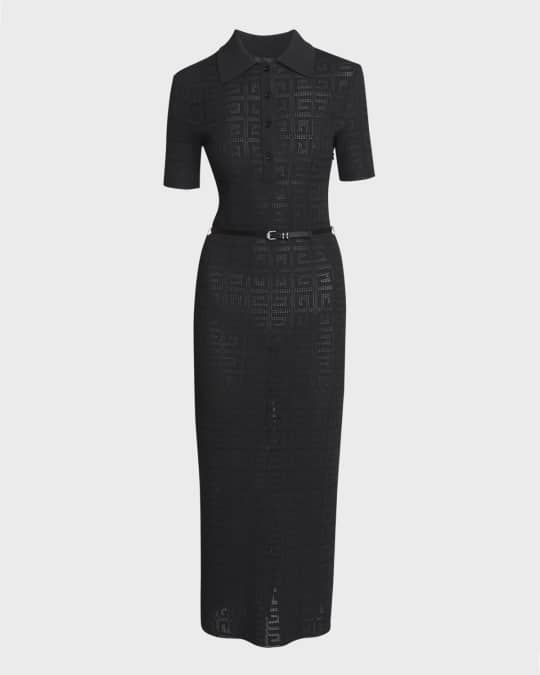 Givenchy 4G Knit Short-Sleeve Midi Polo Dress With Voyou