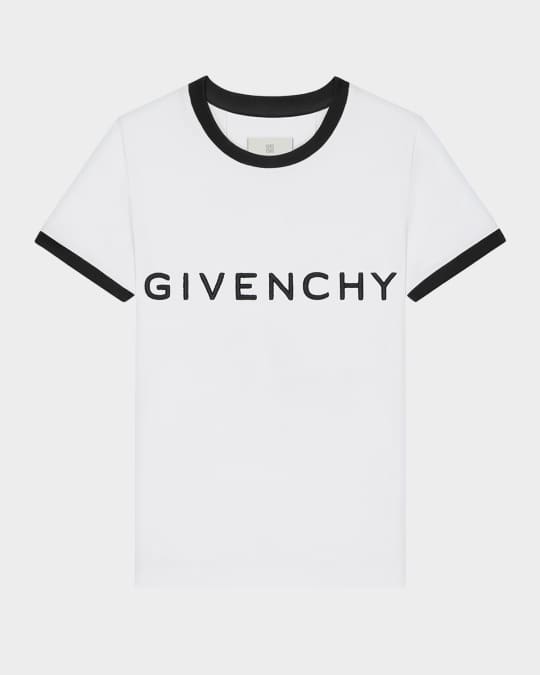 【送料&関税込】Givenchy Ringer T-shirt Givenchy Logo Short-Sleeve Ringer T-Shirt | Neiman Marcus