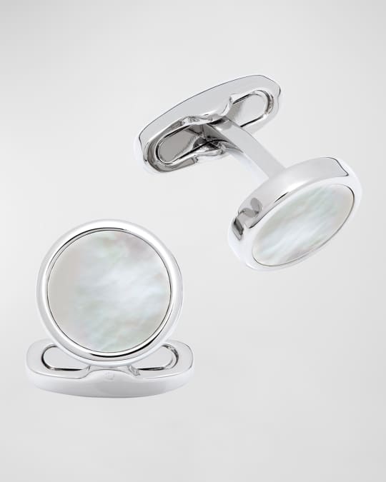 Link Up Men's Round Mother-Of-Pearl Cufflinks Neiman Marcus