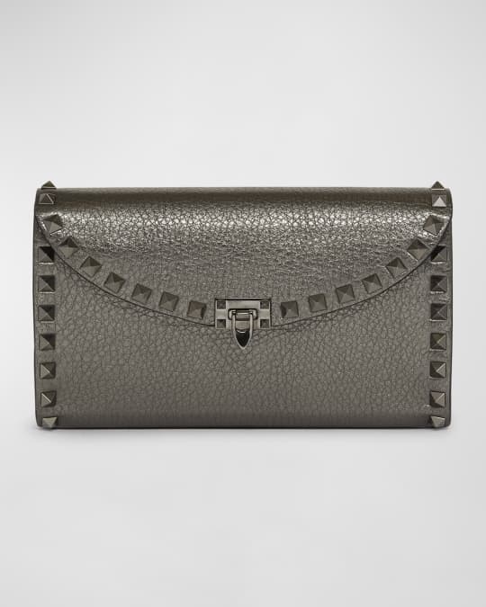 長財布 Valentino Garavani Rockstud Wallet On Chain Valentino Garavani Rockstud Leather wallet-on-chain | Black