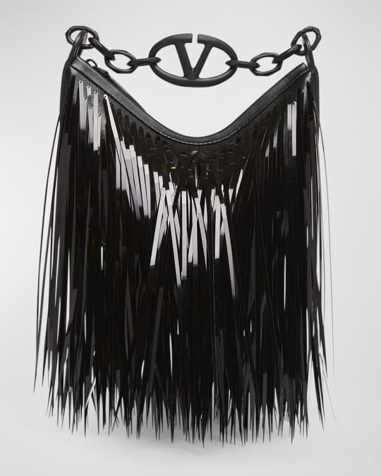 Valentino Garavani Mini Sequined Fringe Moon Hobo Bag Neiman Marcus