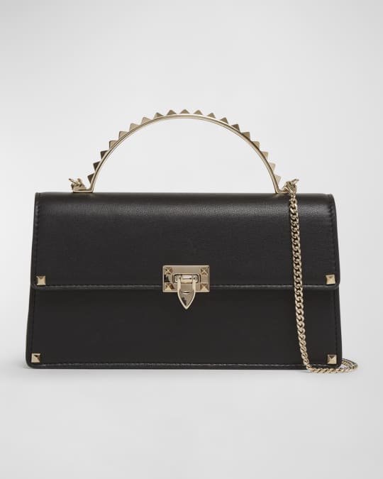 Valentino Garavani Mini Rockstuds Flap Leather Top-Handle