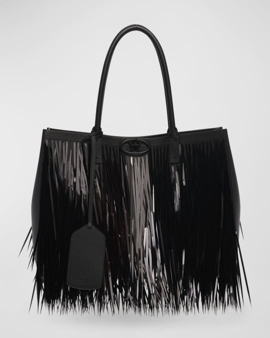 Medium VLOGO Sequined Fringe Tote Bag