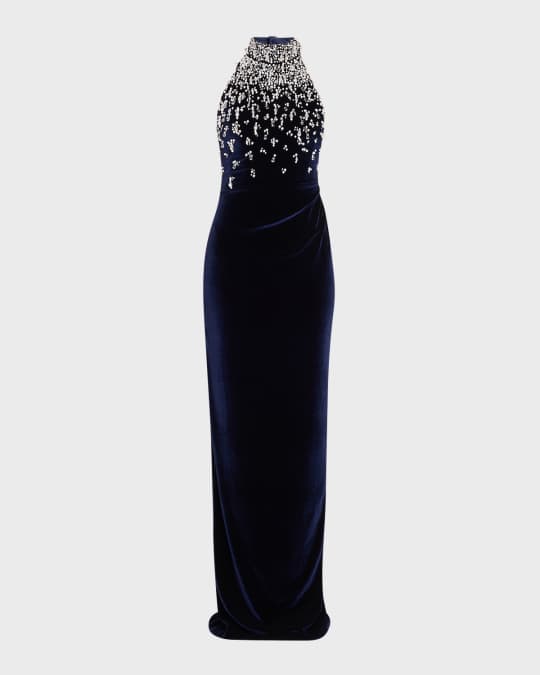 a line long evening dresses Simple Taffeta Black A Line Long Prom Dress With Slit PL496 main image 1
