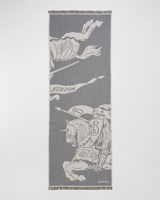 Burberry Men's Cotton-Wool Knight EKD Scarf | Neiman Marcus