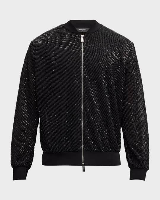 Men's Evening Party Sequin Bomber Jacket
