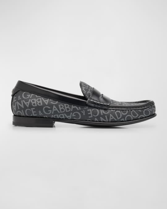 Dolce & Gabbana Red Black Jacquard Slip On Men Loafers Shoes main image 0