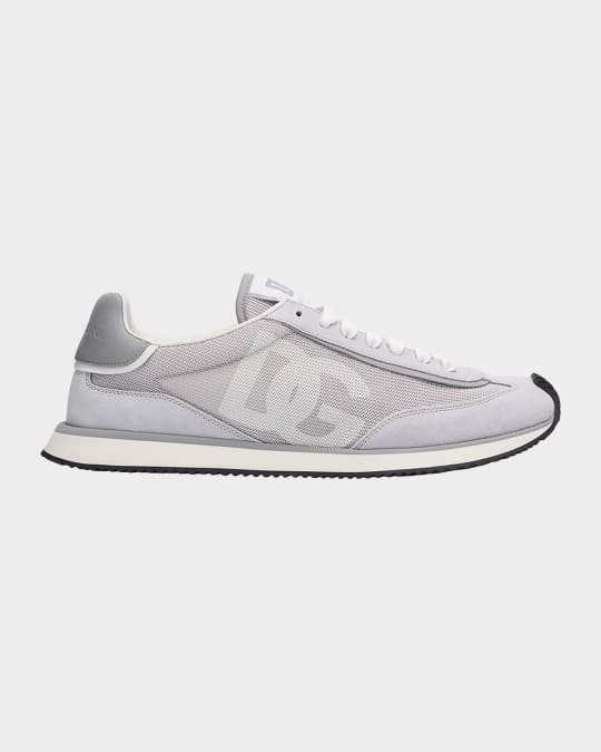 Men's Textile and Leather Runner Sneakers