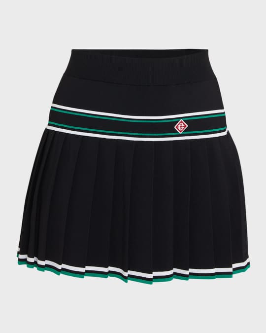 Casablanca Girls Printed Pleated Skirt in White