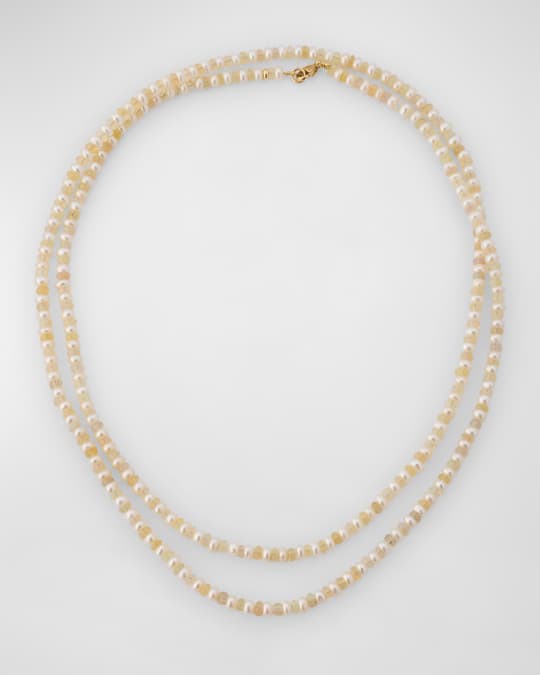 JIA JIA Connection Pearl and Opal Double Long Necklace