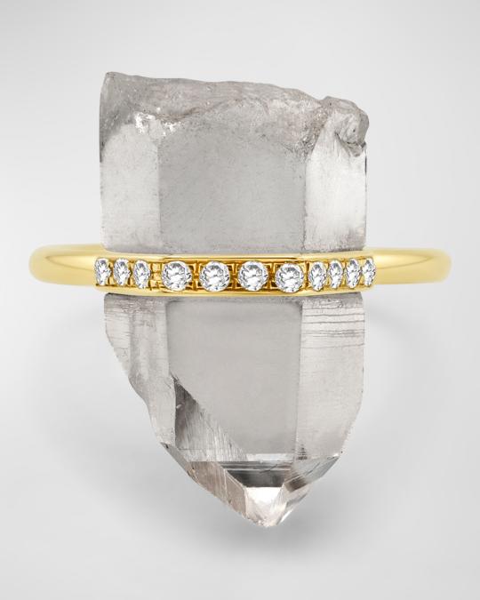 JIA JIA Crystal Quartz Diamond Bar Statement Ring | Neiman Marcus
