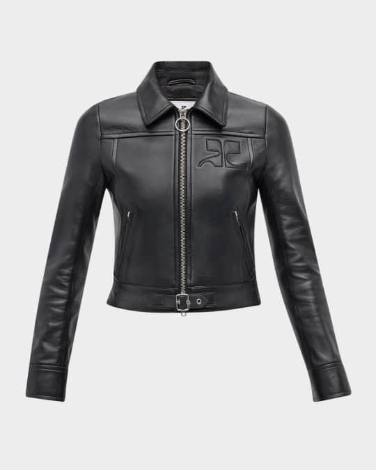 Courreges Buckle Leather Biker Jacket | Neiman Marcus