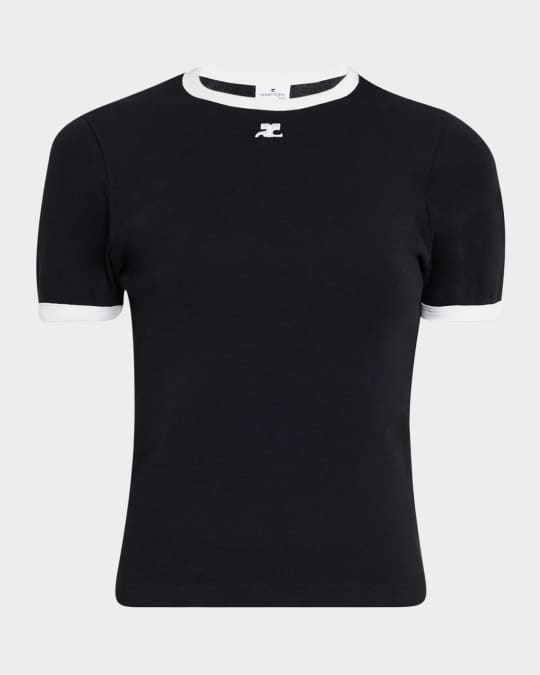 Courreges Signature Contrast T-Shirt | Neiman Marcus