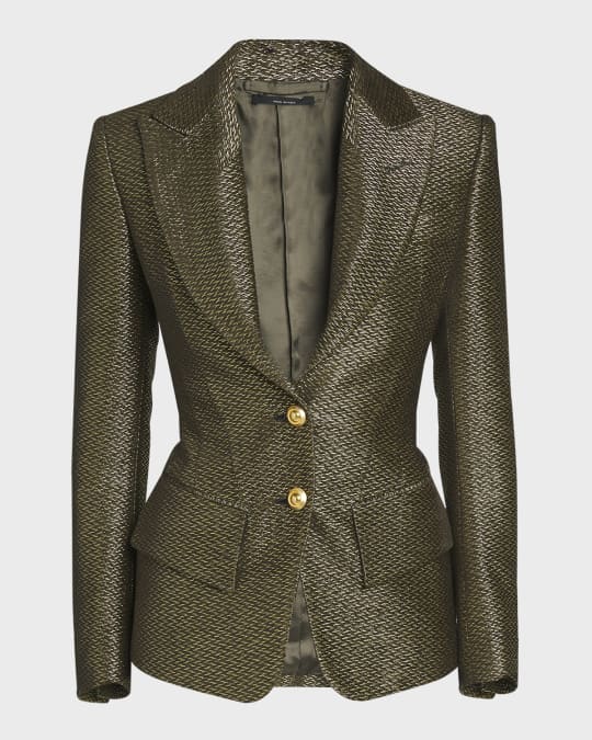 TOM FORD Metallic Silk-Blend Boucle Single-Breasted Jacket
