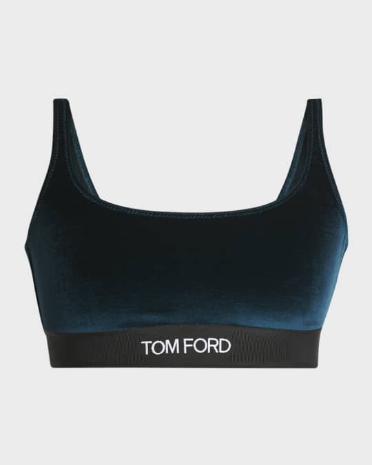 Logo-Band Velvet Bra