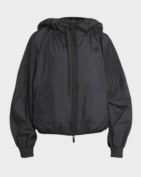 Moncler Auxonne Matte Hooded Windbreaker Jacket | Neiman Marcus