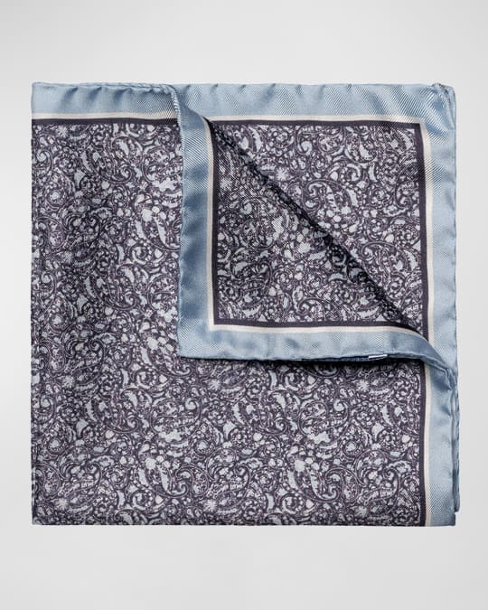 Men's Silk Paisley Pocket Square