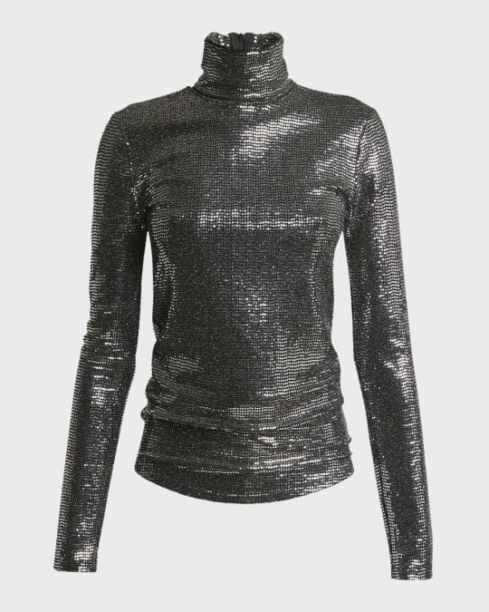 Joyela Shiny Jersey Turtleneck