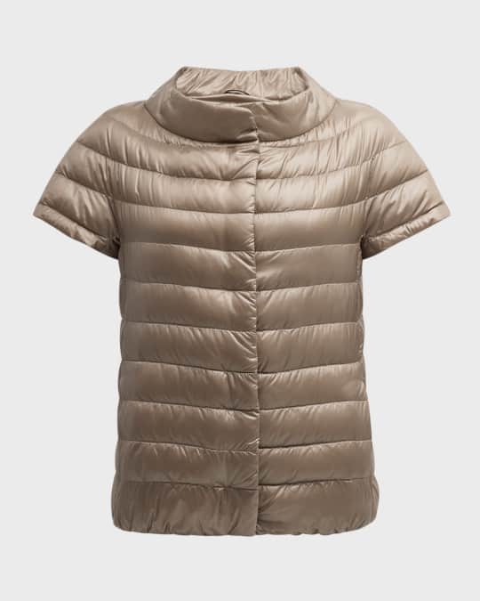 Emilia Water-Resistant Ultralight Nylon Puffer Cape 