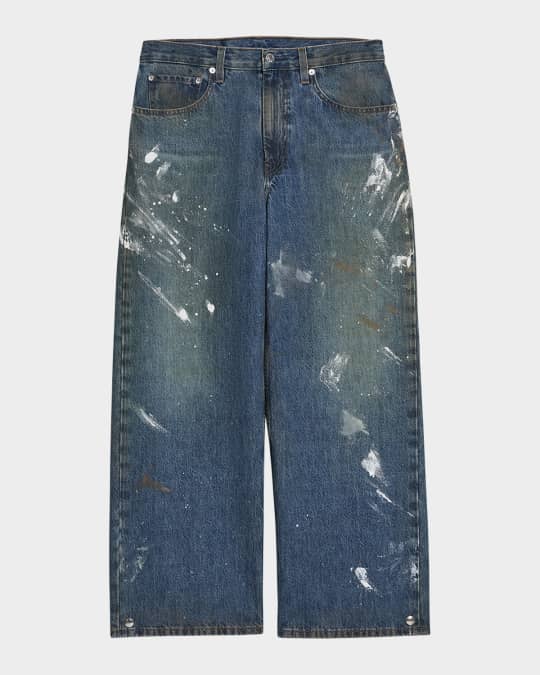 Men's Adjustable Paint-Splatter Jeans