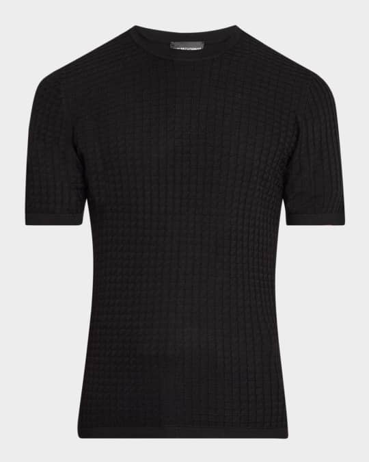 Emporio Armani Men's Box-Pattern Crewneck T-Shirt | Neiman