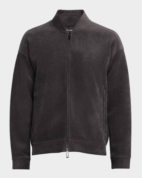 ジャケット・アウター Emporio Armani velours tailored jacket Emporio Armani Men's Velour Full-Zip Bomber Jacket | Neiman