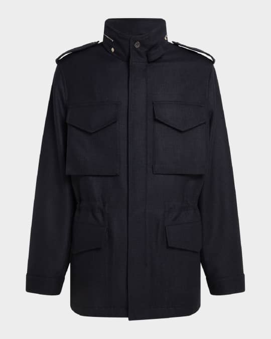 Men's Wool Field Jacket with Detachable Liner