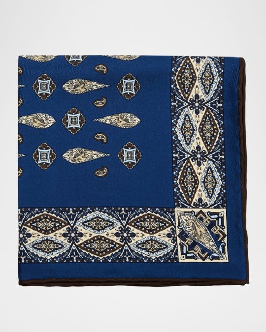 Men's Mulberry Silk Paisley Pocket Square