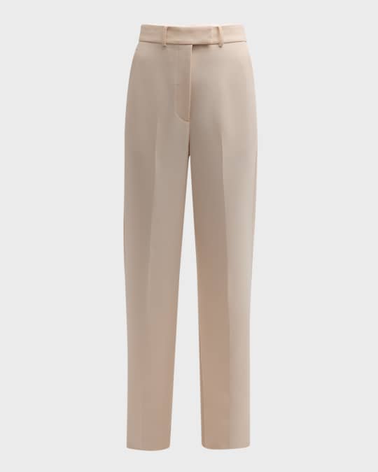 Italian Stretch Cady Straight-Leg Pants