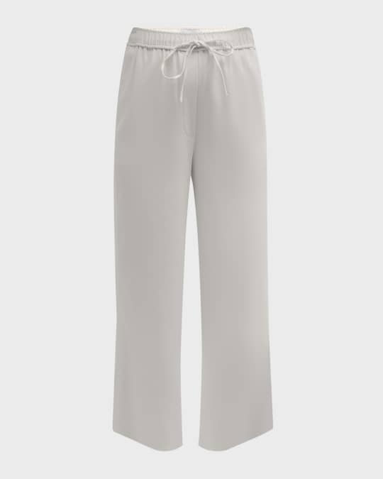Italian Stretch Twill Straight-Leg Ankle Pull-On Pants