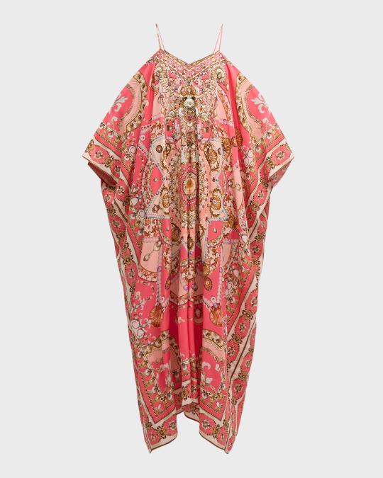 Camilla Shell Games Shoestring Strap Kaftan | Neiman Marcus