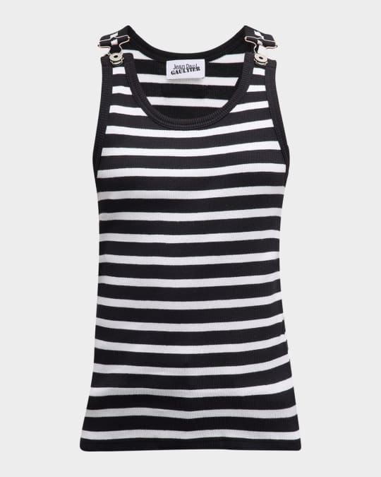 トップス Jean Paul Gaultier - stripe tank top 48 Jean Paul Gaultier Ribbed Stripe Mariniere Tank Top | Neiman Marcus
