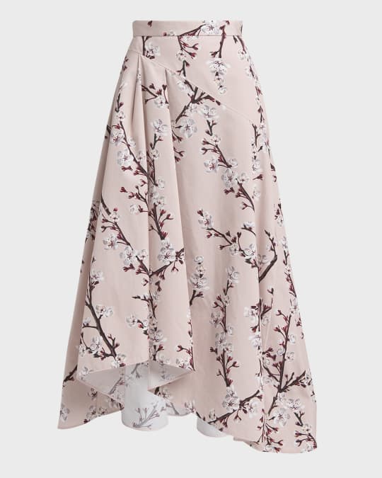 Set: Spaghetti Strap Painting Print Midi A-Line Dress + Plain Ruffle Asymmetrical Long Top