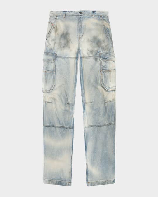 Diesel Men's Loose-Fit Cargo Jeans Neiman Marcus